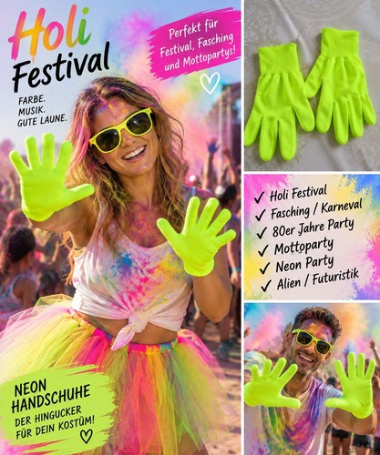 Neon grüne handschuhe holi - neon-grüne,