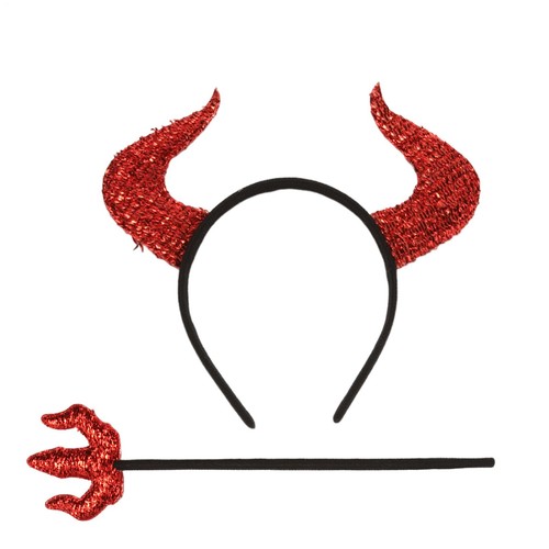 Rotes teufelshörner stirnband - rotes, teufelshörner-stirnband