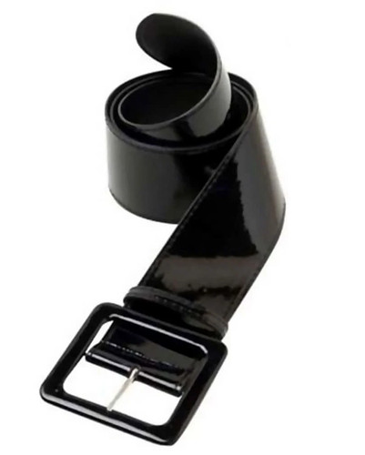 Schwarzer vinyl gürtel - schwarzer,