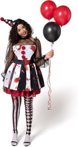 Frauen creepy clown kostüm - frauen,