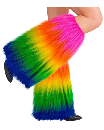 Regenbogen beinstulpen plüsch - regenbogen,